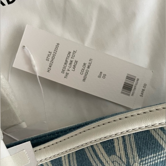 Veronica Beard large v link tote bag in indigo multi NWT - Picture 7 of 7